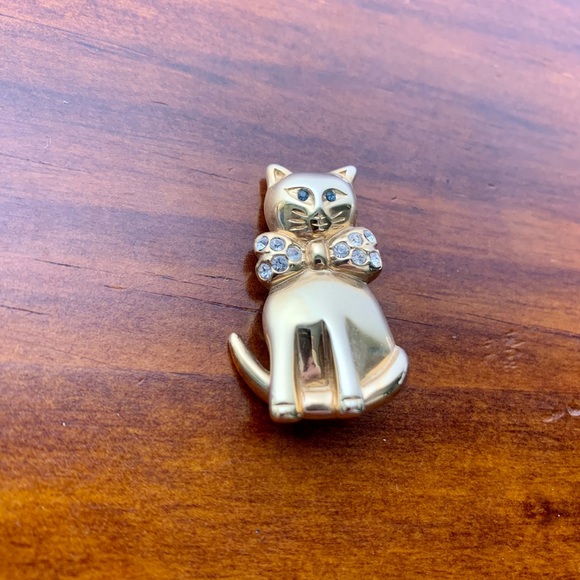 Vintage rare Krementz cat brooch 14K overlay - Picture 2 of 7